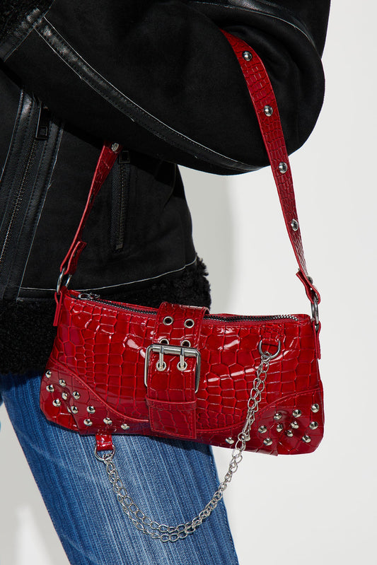 Street Style Shoulder Bag - Burgundy