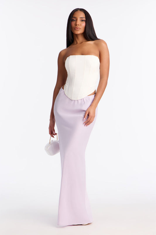 Brunch to GNO Satin Maxi Skirt - Lilac