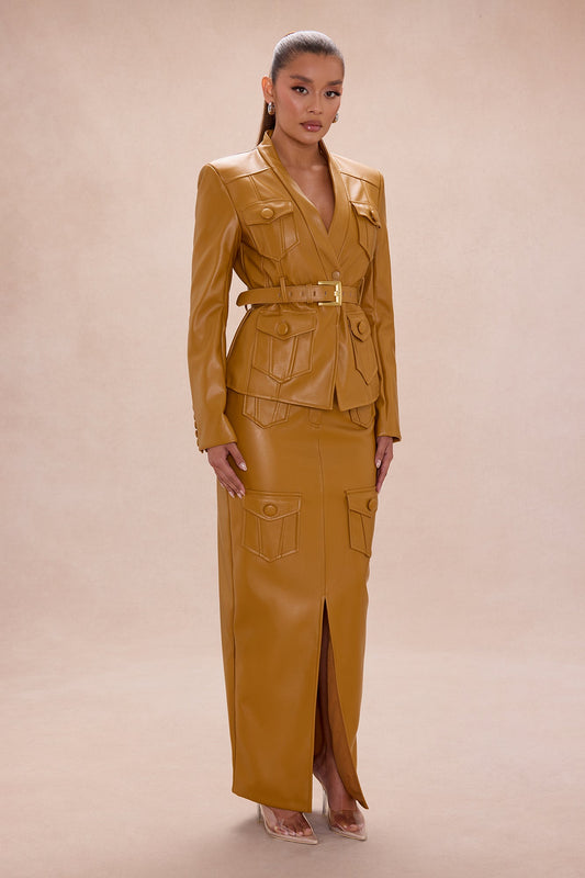 Up To No Good Midi Skirt - Camel