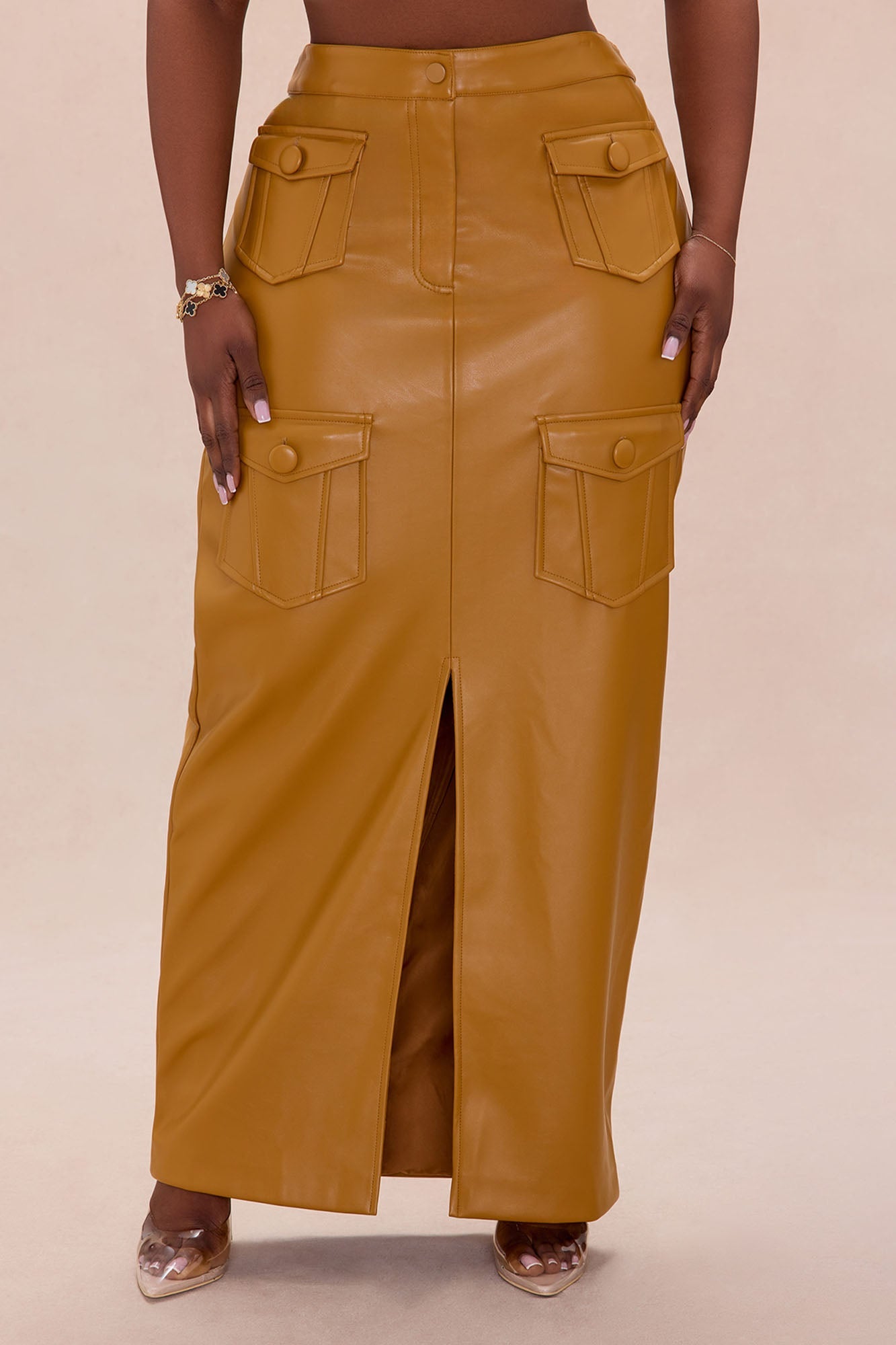 Up To No Good Midi Skirt - Camel