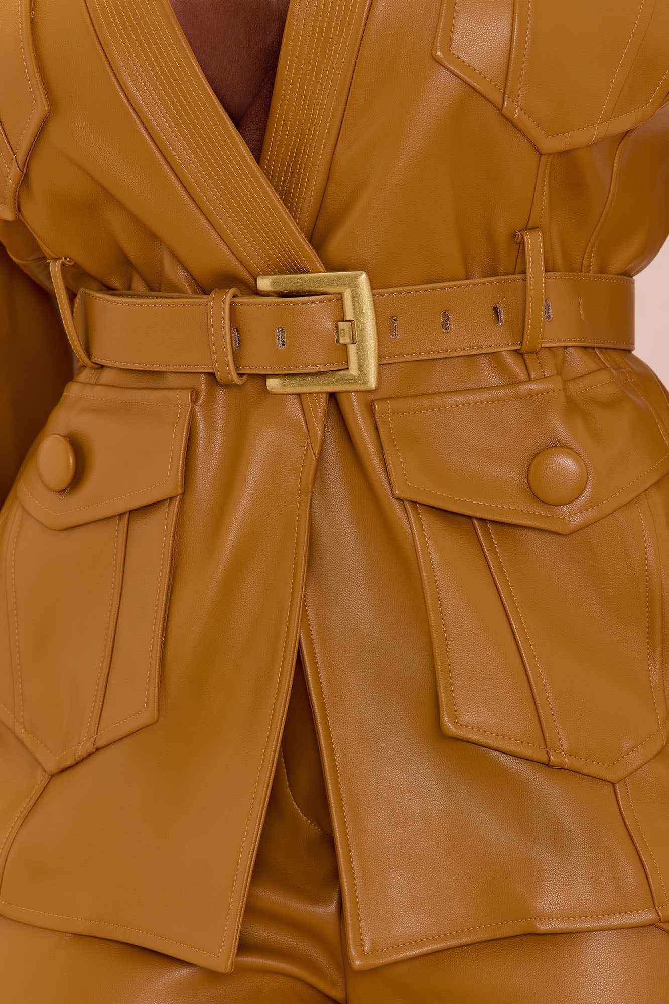 Up To No Good Faux Leather Jacket - Camel