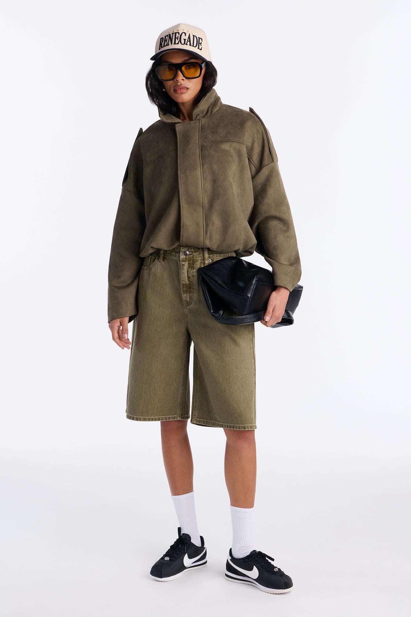Sophie Classic 90's Denim Jorts - Olive