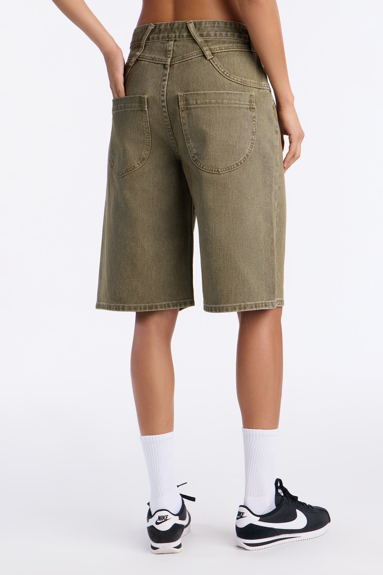 Sophie Classic 90's Denim Jorts - Olive