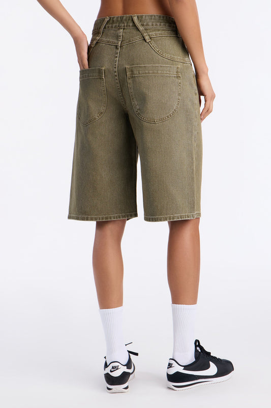 Sophie Classic 90's Denim Jorts - Olive
