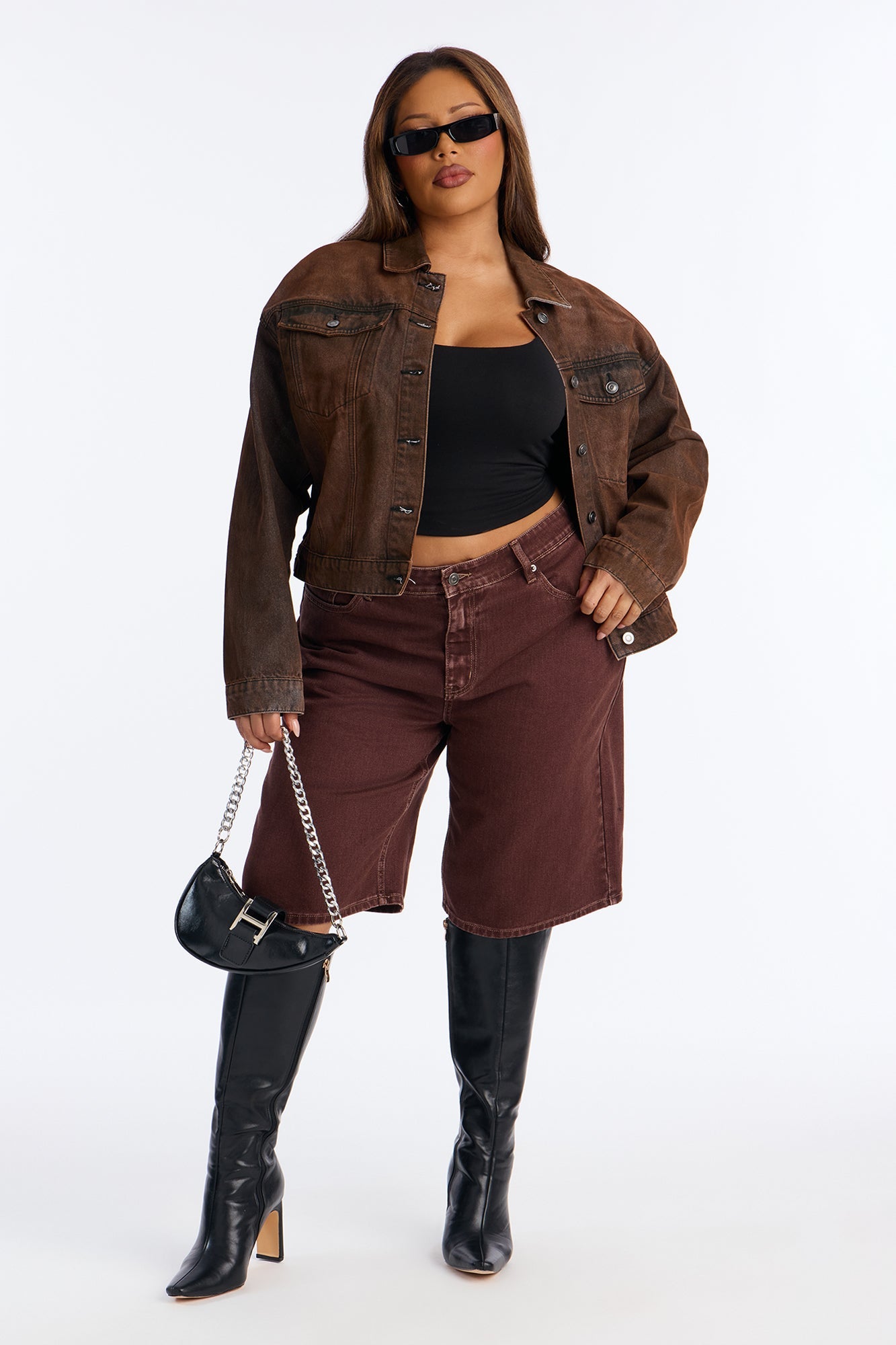 Sophie Classic 90's Denim Jorts - Brown