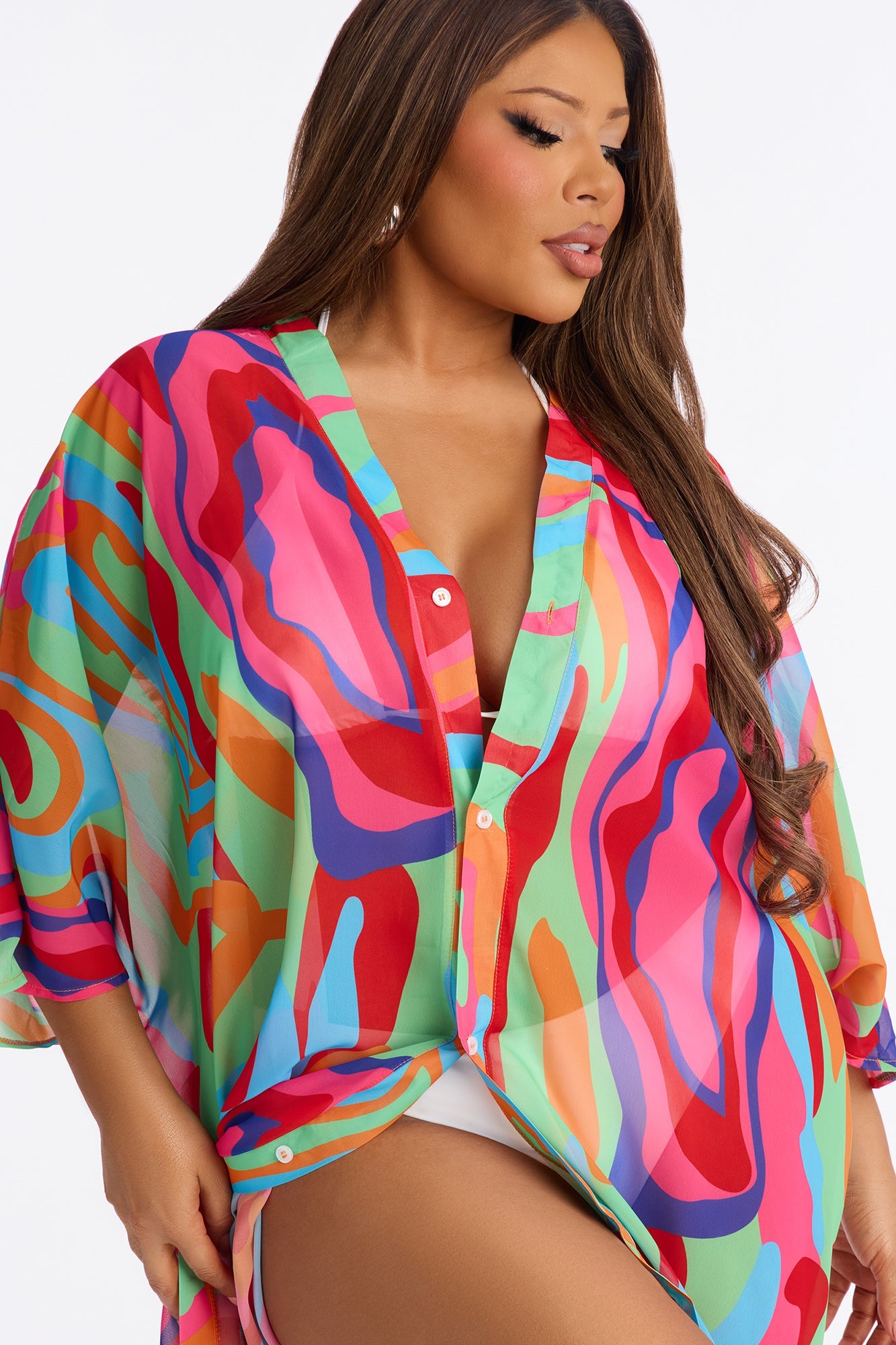 Kairi Cover Up Maxi Kaftan Dress - Multi Color