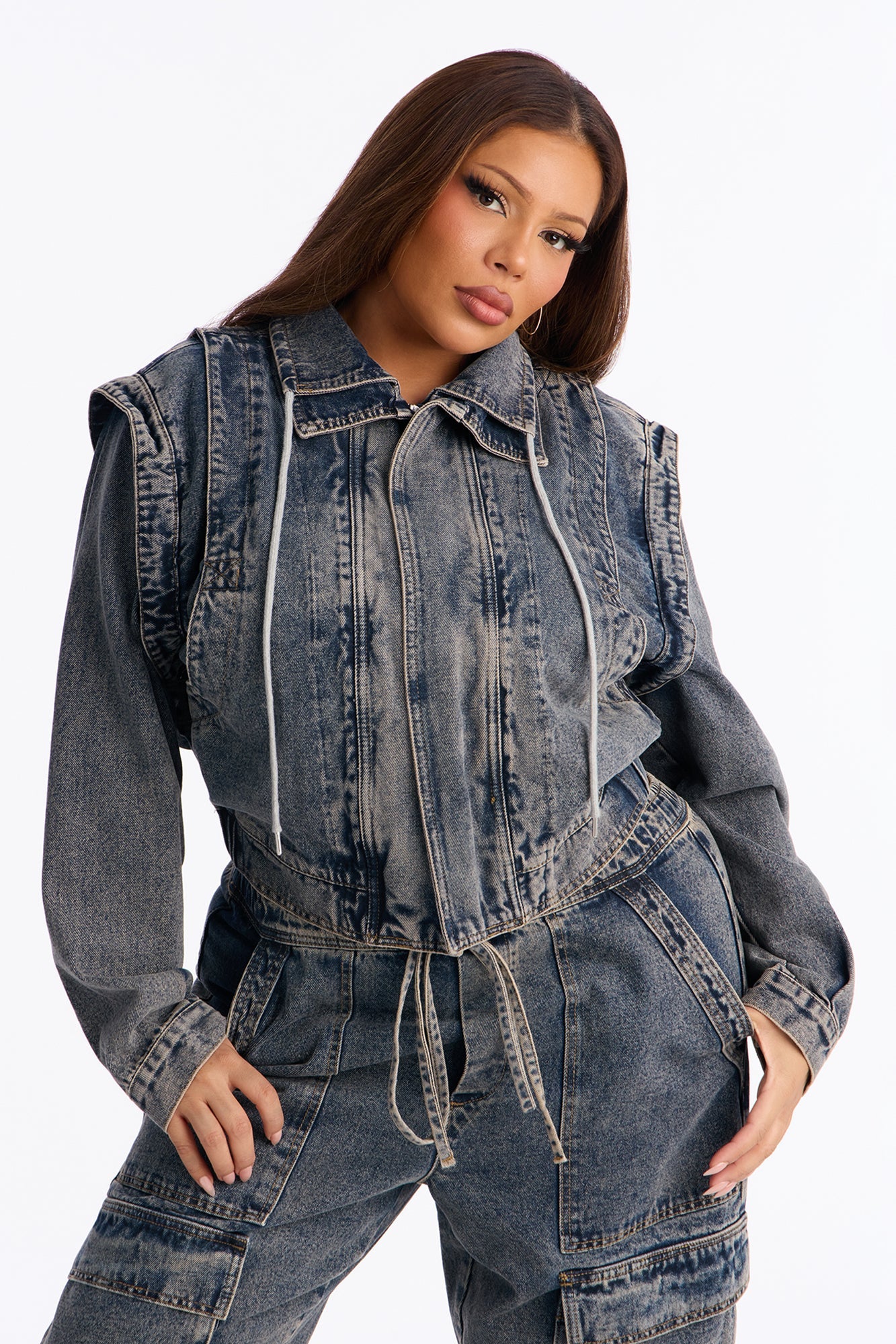 Get To You Denim Jacket - Acid Wash Blue
