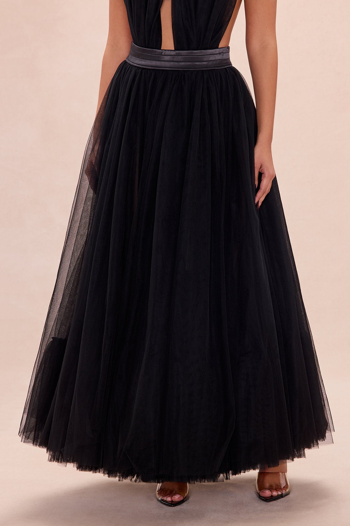 Karlee Tulle Maxi Skirt - Black