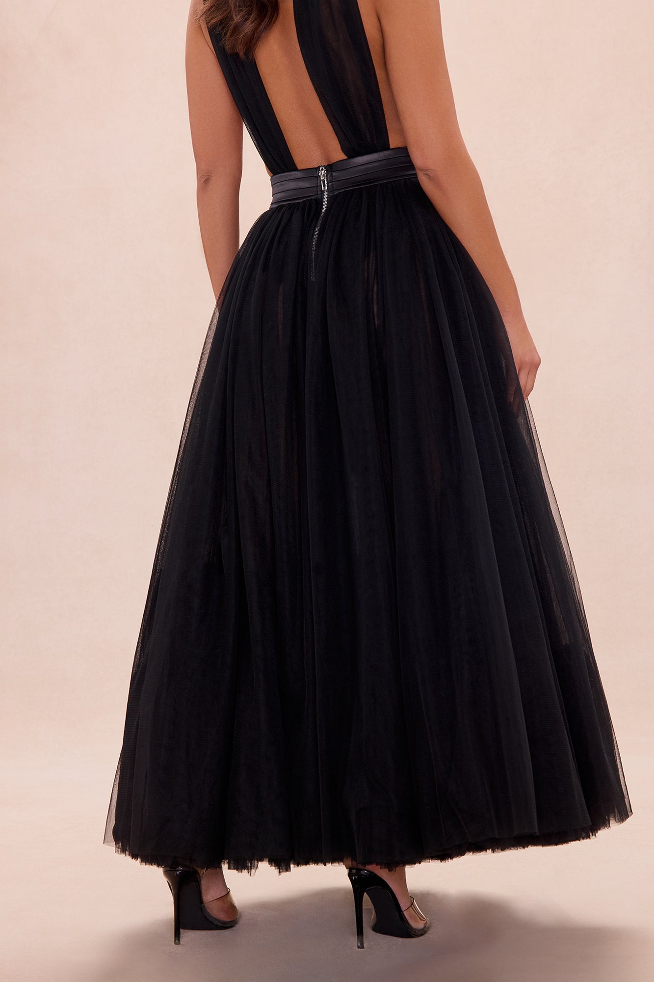 Karlee Tulle Maxi Skirt - Black