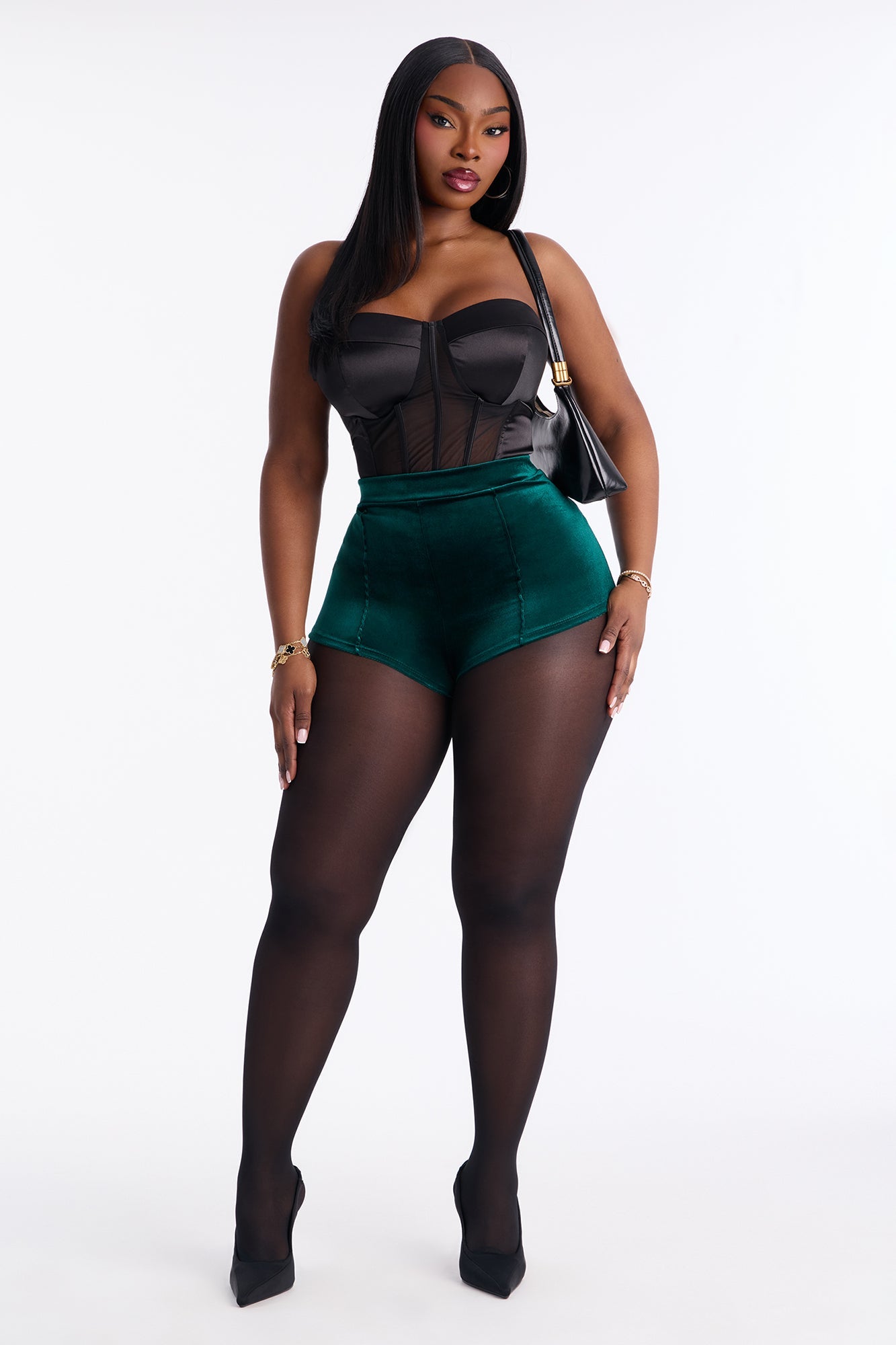 Girl Like Me Velvet Micro Short - Olive