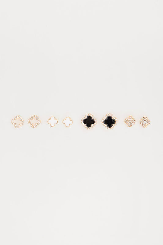 Alix 4 Piece Earring Set - Gold/combo
