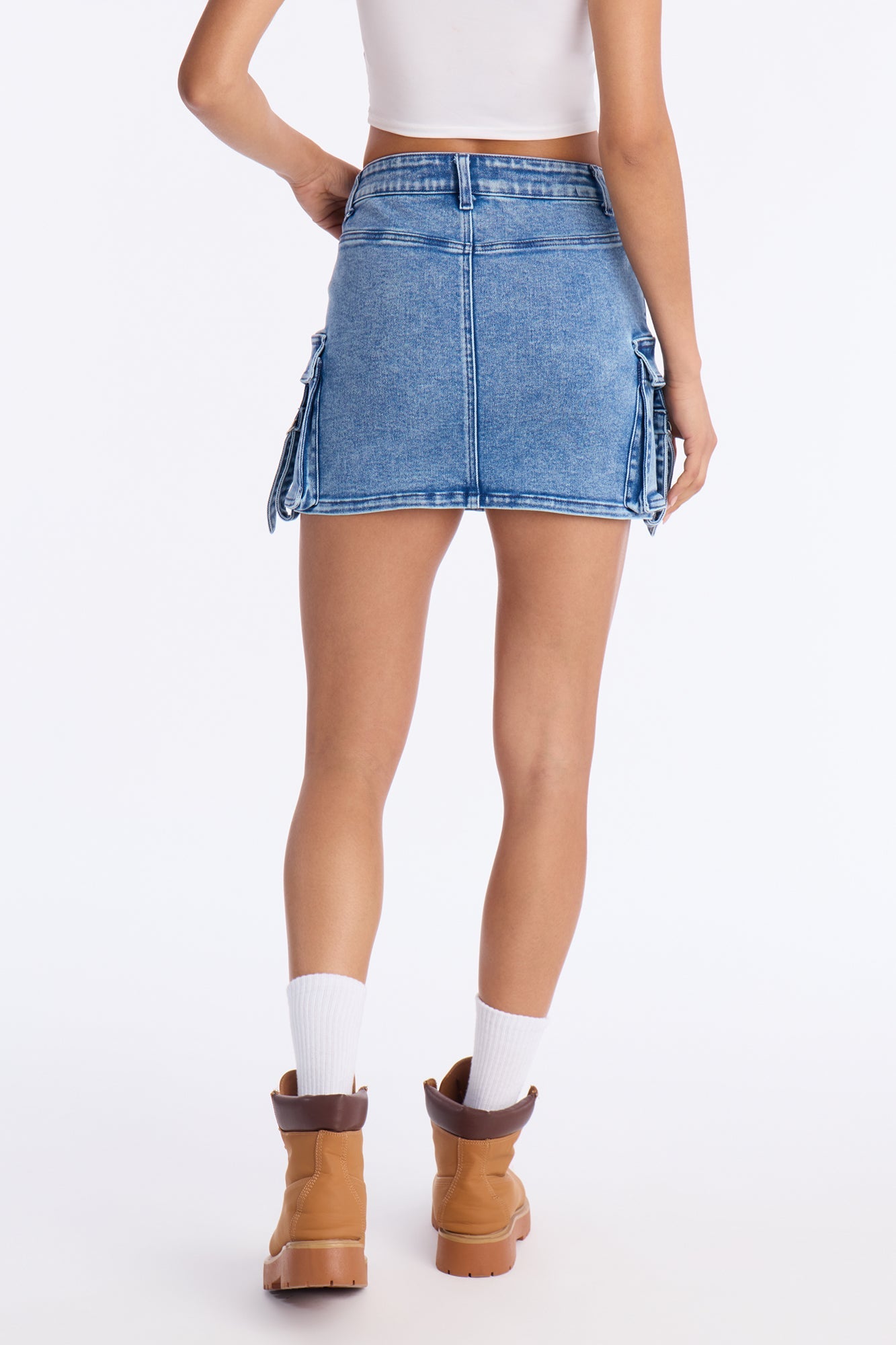 Andie Denim Cargo Mini Skirt - Medium Wash