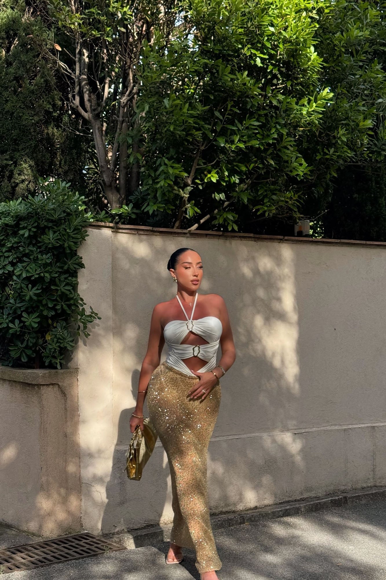 Lost In Paradise Sequin Maxi Skirt - Gold