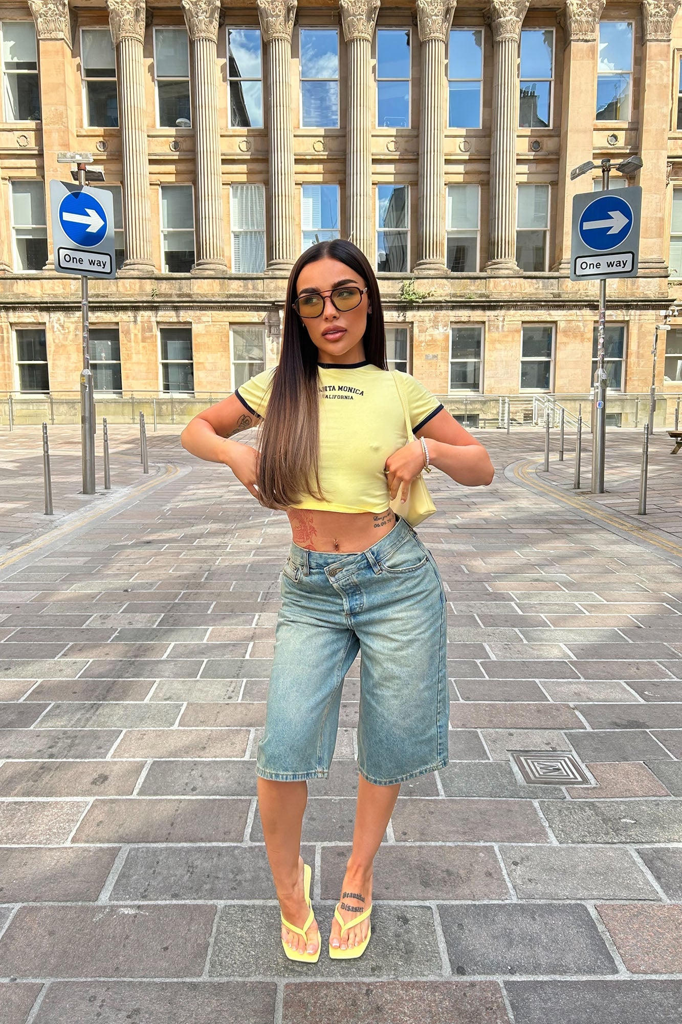 Take Whats Mine Crossover Denim Jorts - Vintage Wash