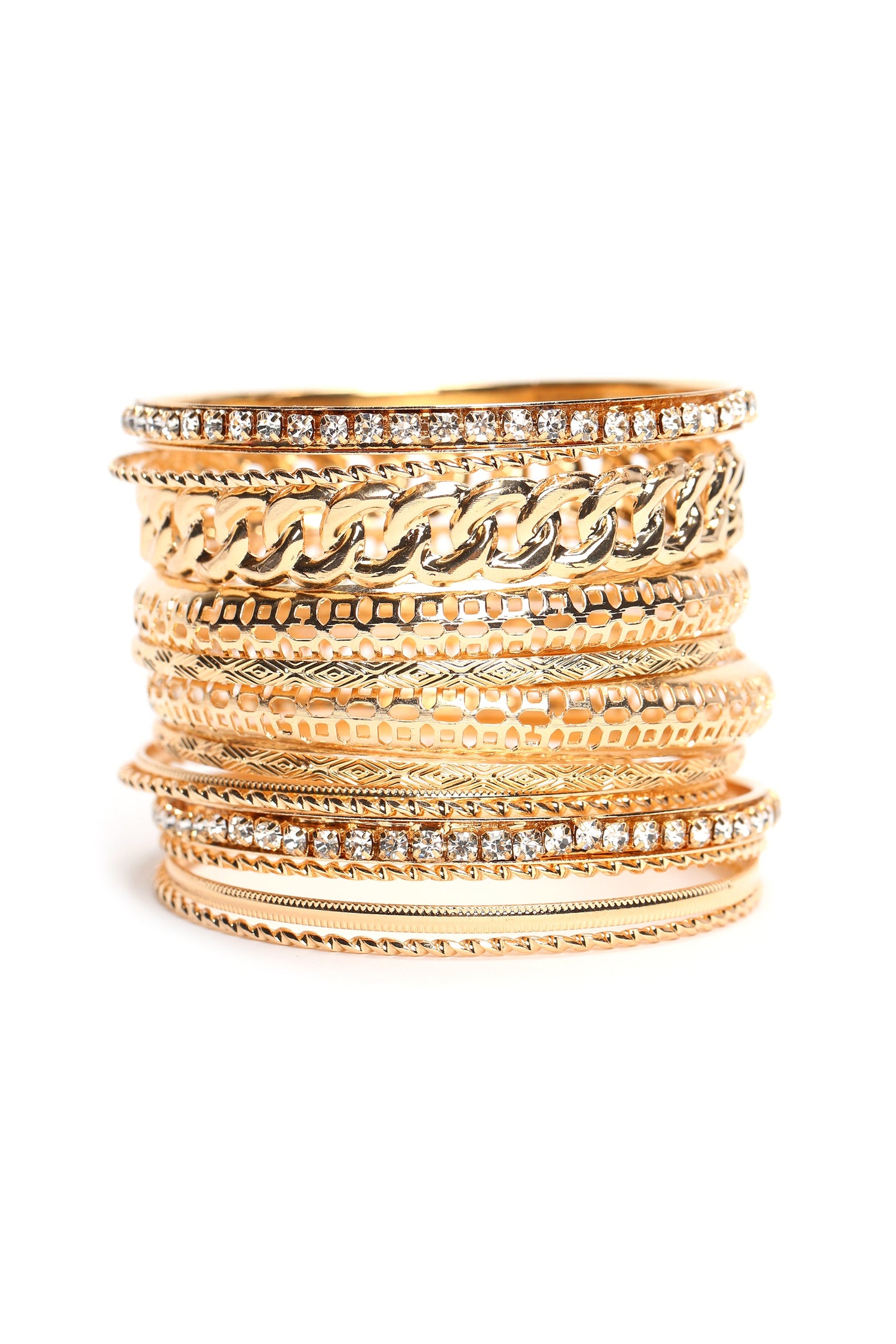 The Whole Fam Bam Bangle Set - Gold