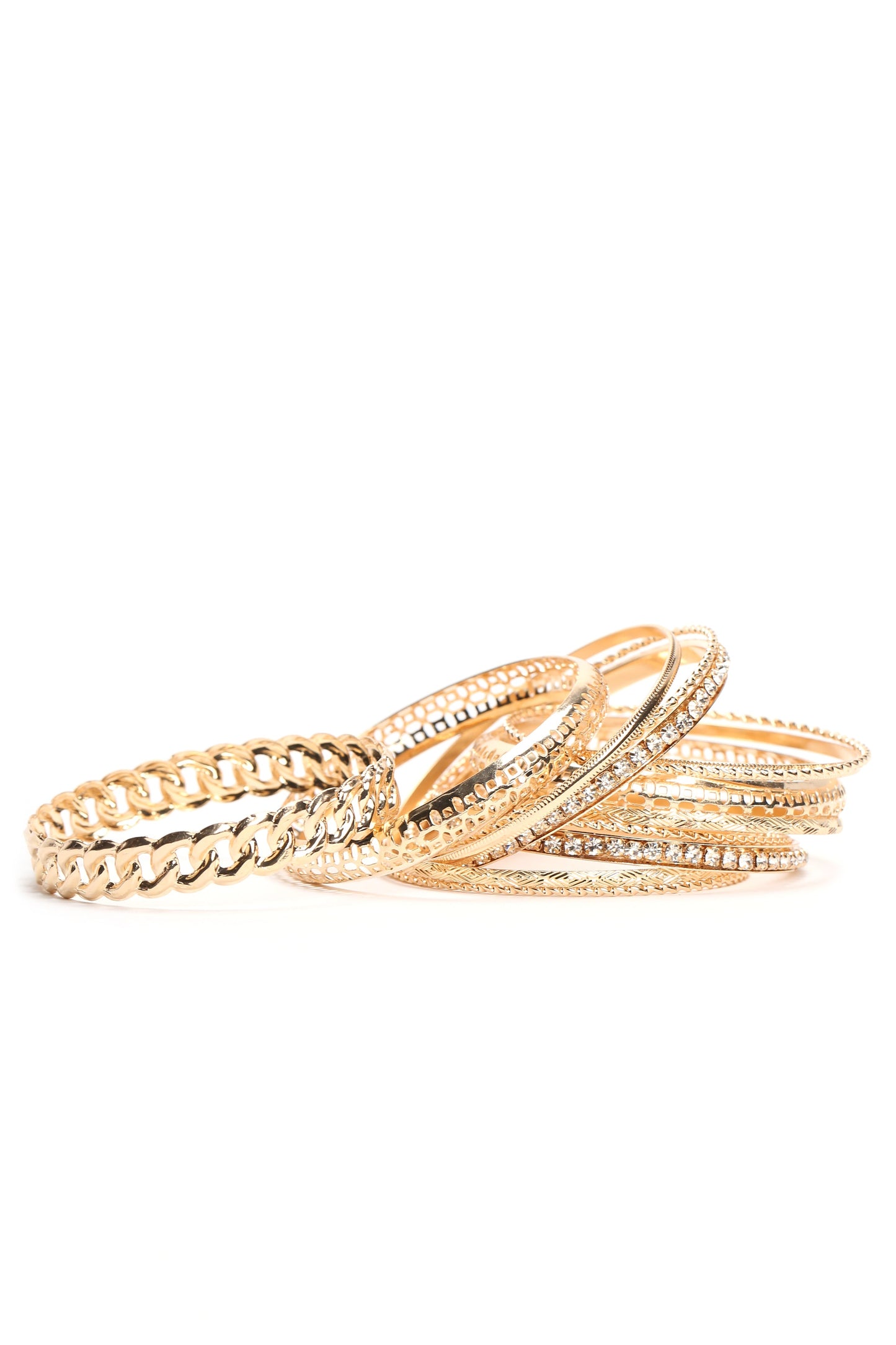 The Whole Fam Bam Bangle Set - Gold